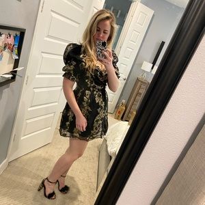 Buddylove COLBY PUFF SLEEVE MINI DRESS - BROCADE
